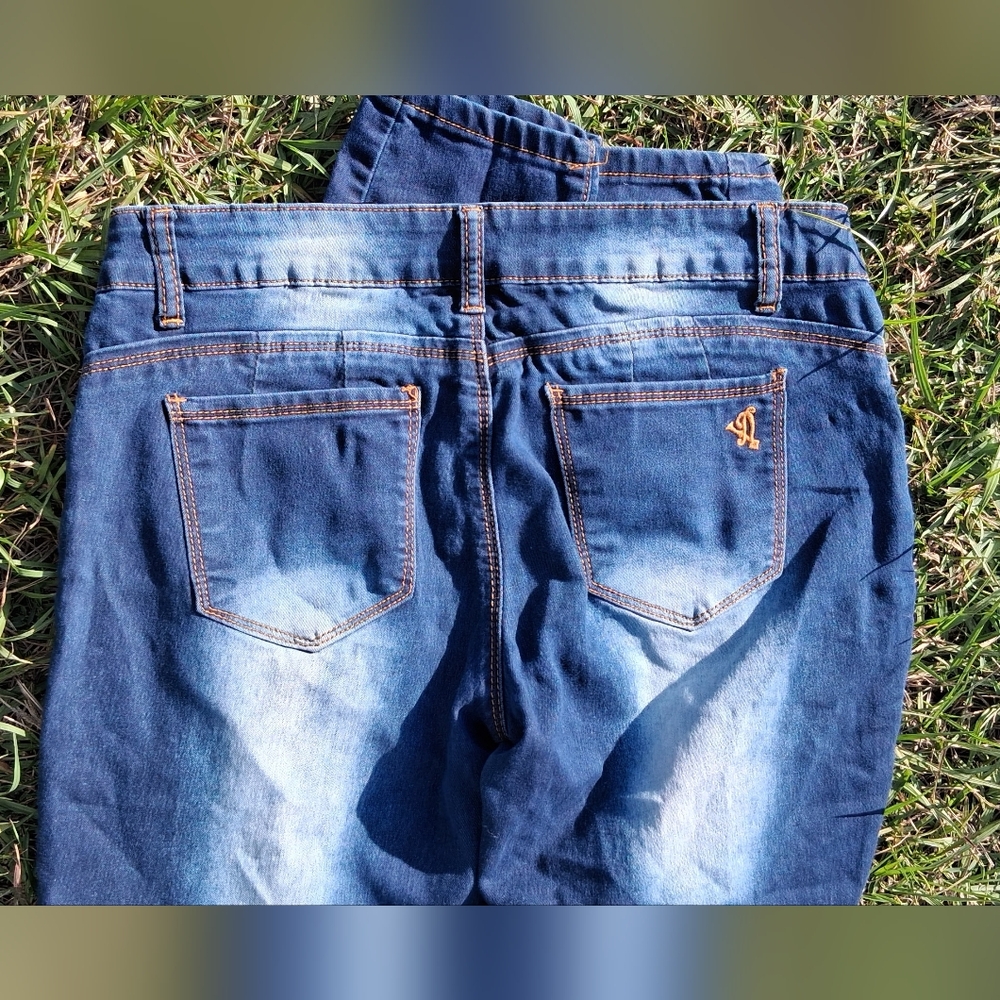 VIP Ripped Indigo Men's Skinny Jeans - Picture 4 of 5